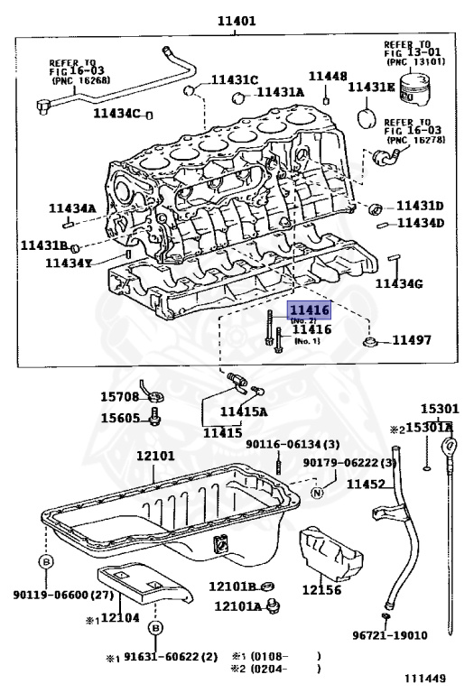 90910-02098 - Toyota - BOLT (FOR CRANKSHAFT BEARING CAP SET