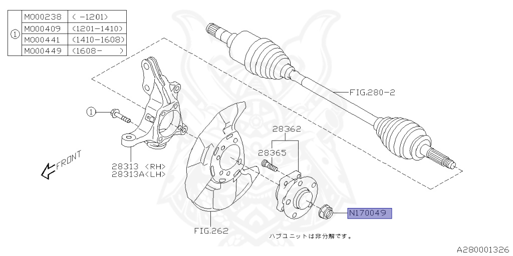 Subaru - Impreza Sports - GP7 - Jan-2011 - Dec-2015 - 20IS - Wagon - 4W - Torque converter - Right hand - FB20D