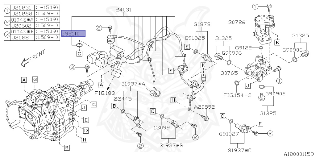 Subaru - Legacy Outback - BS9 - Jan-2014 - OBKL - Wagon (outback) - 4W - Torque converter - Right hand - FB25