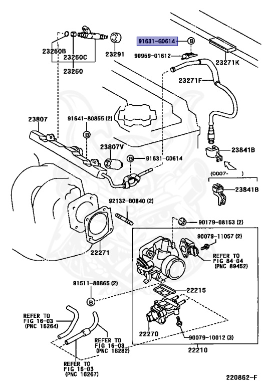 91631-G0614 - Toyota - BOLT, HOOD HINGE - Nengun Performance