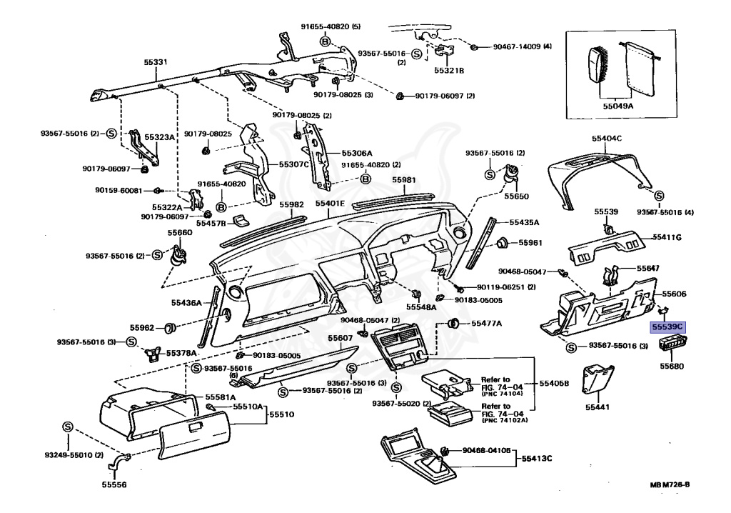 55539-20030-01 - Toyota - Cover, Spare Switch Hole - Nengun