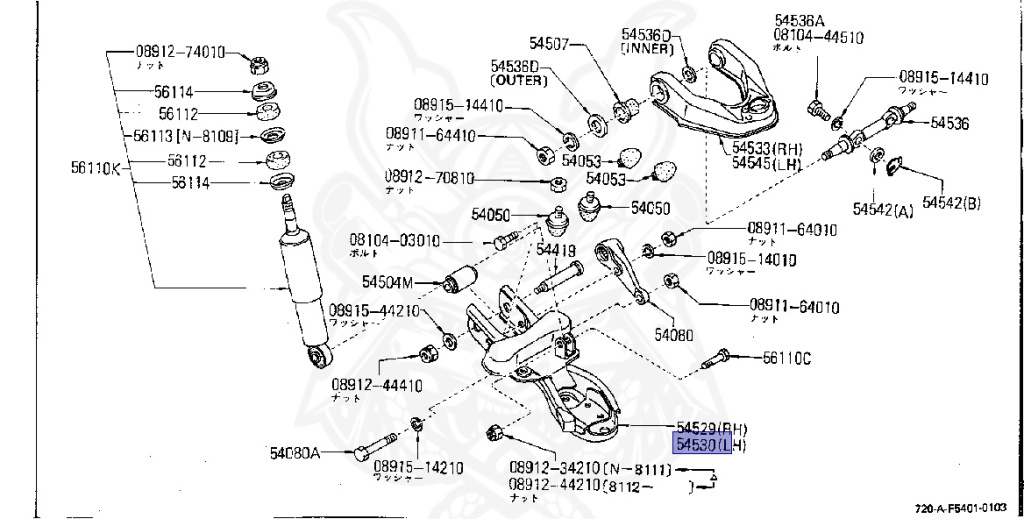 Nissan - Datsun - 720 - 1980 - DELUXE TYPE - DOUBLE CAB(WC) - 2 WHEEL DRIVE(2WD) - 4 SPEED T/M COLUMN SHIFT(R4) - SD22