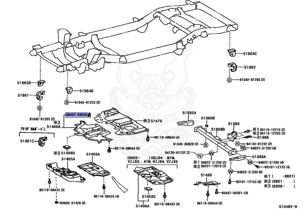 Toyota - Land Cruiser Prado - KZJ90W - 1997 - RJ TYPE - 3-DOOR - Manual - 1KZTE