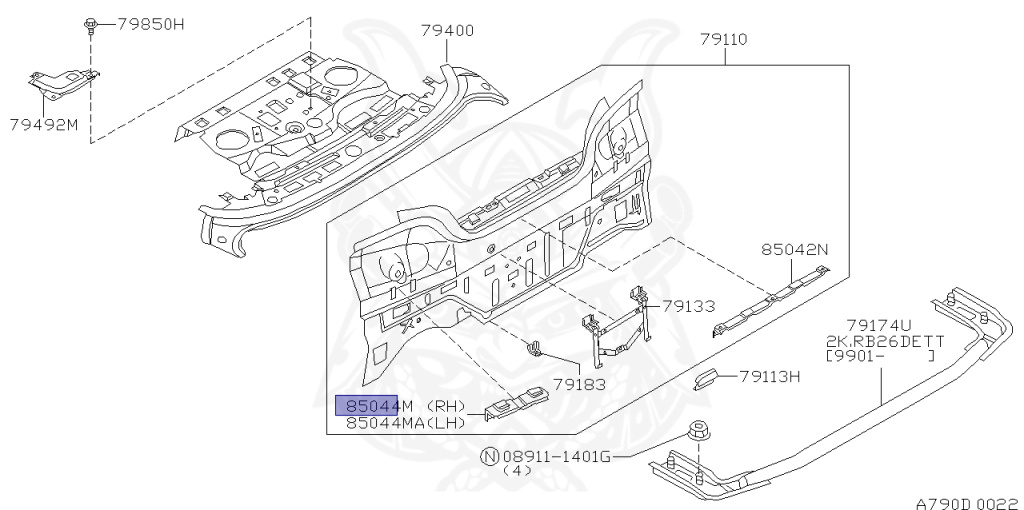Nissan - Skyline - R34 25GT - ENR34 - 1998 - 25GT FOUR - 2 door hard top (2K) - AUTOMATIC-FLOOR SHIFT(AT.F4) - Hi-cast 4-link (IRS.4WD) - RB25DE