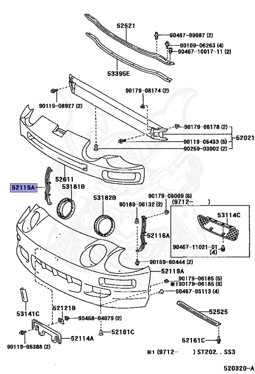 52115-20320 - Toyota - Support, Front Bumper Side, Rh - Nengun