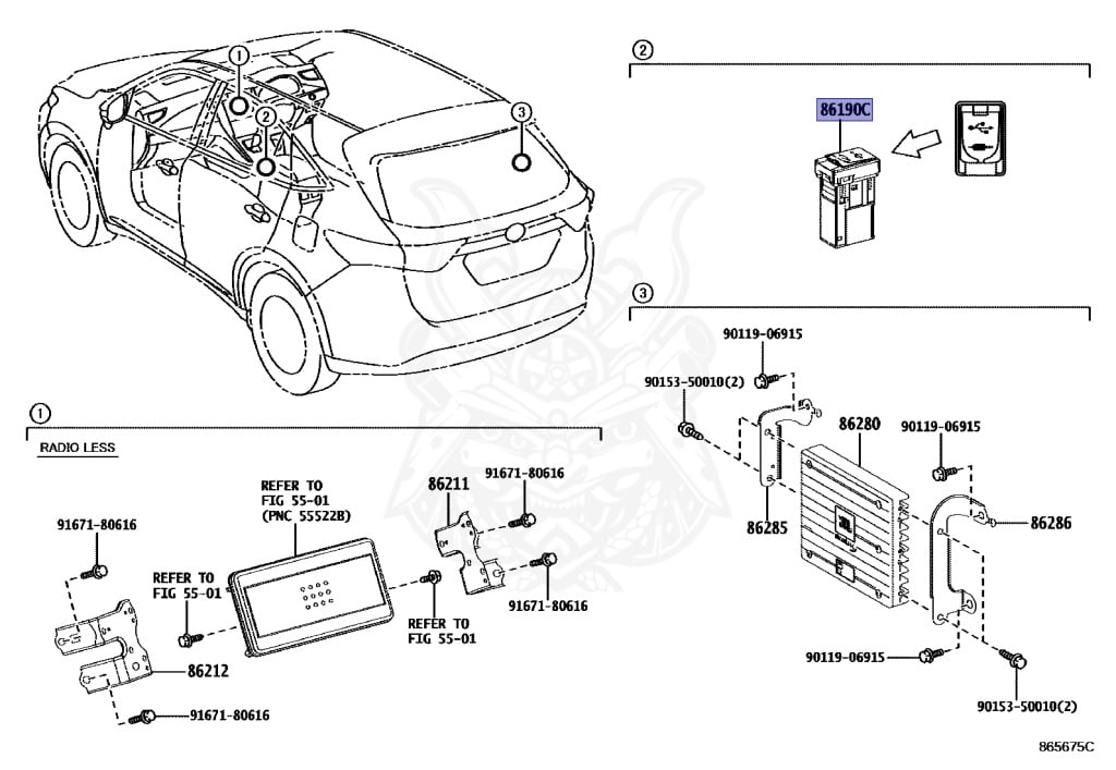 86190-48080 - Toyota - ADAPTER ASSY, STEREO JACK - Nengun Performance
