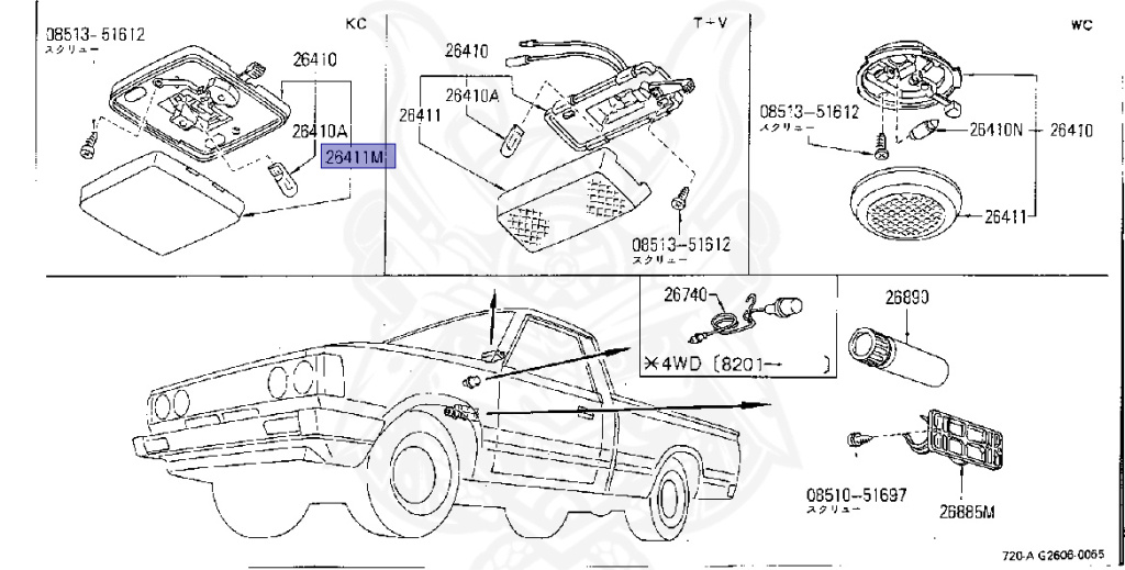 Nissan - Datsun - 720 - 1979 - DELUXE TYPE - CONVERTIBLE(CV) - 2 WHEEL DRIVE(2WD) - 4 SPEED T/M COLUMN SHIFT(R4) - J16S