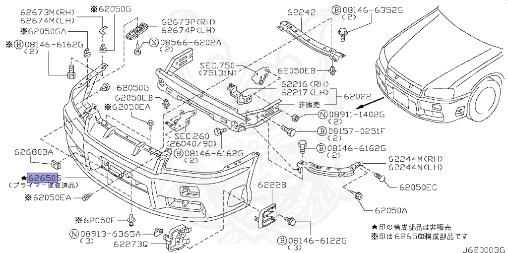 Nissan - Skyline GT-R - BNR34 - 2000 - GTR TYPE - 2-door hardtop (2K) - MANUAL MISSION 6-SPEED(MT.F6) - HI-4WD (High-Casting System) - RB26DETT