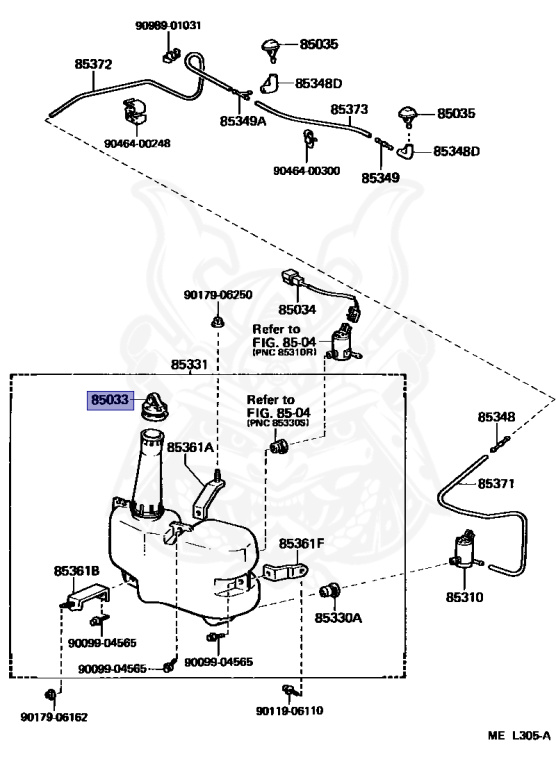 85332-32161 - Toyota - Cap Assy, Windshield Washer - Nengun