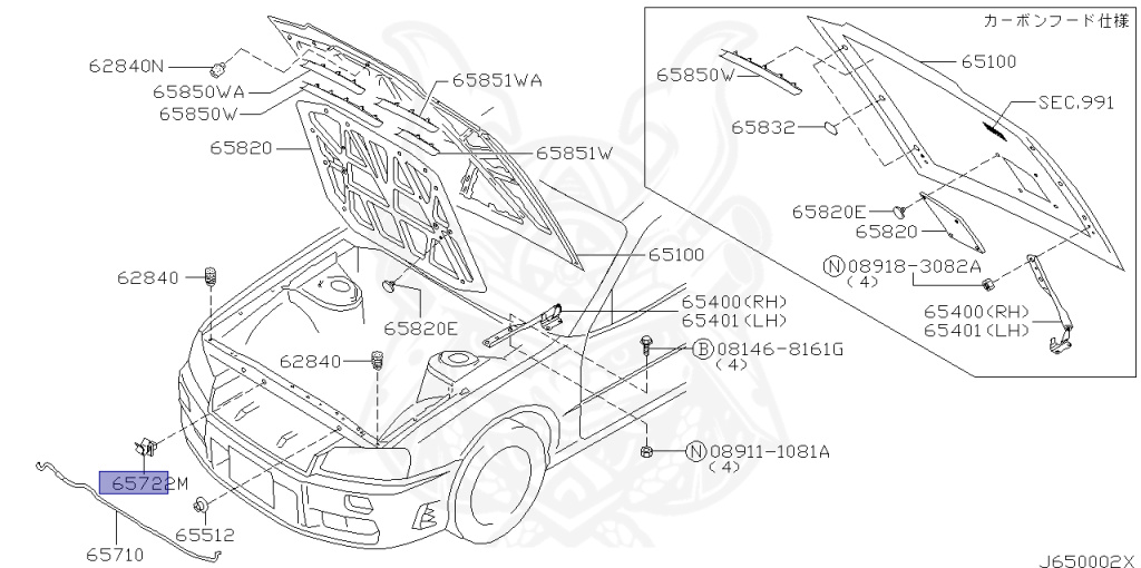 Nissan - Skyline - R34 25GT - ENR34 - 2002 - GT-V - 2 door hard top (2K) - MANUAL TRANS 5-SPEED(MT.F5) - Hi-Cas 2-Link (HI.2WD) - RB25DE
