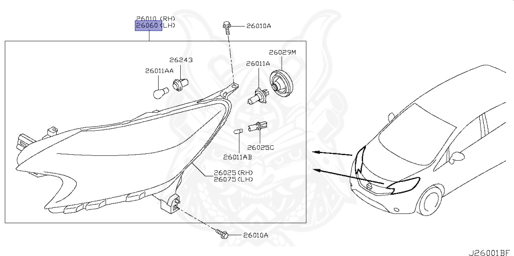 26060-5VA0A - Nissan - Head Lamp Assembly, Lh - Nengun Performance