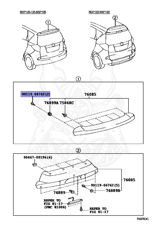 Toyota - Ractis - NSP120 - 2011 - G TYPE - Variator - 1NRFE