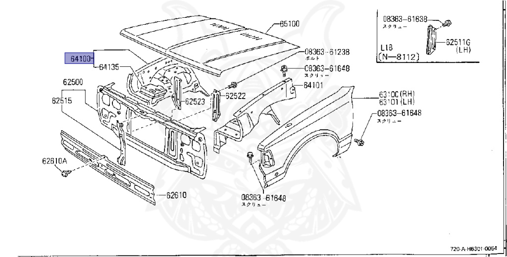 Nissan - Datsun - 720 - 1983 - DELUXE TYPE - CONVERTIBLE(CV) - 2 WHEEL DRIVE(2WD) - 4 SPEED T/M COLUMN SHIFT(R4) - Z18S