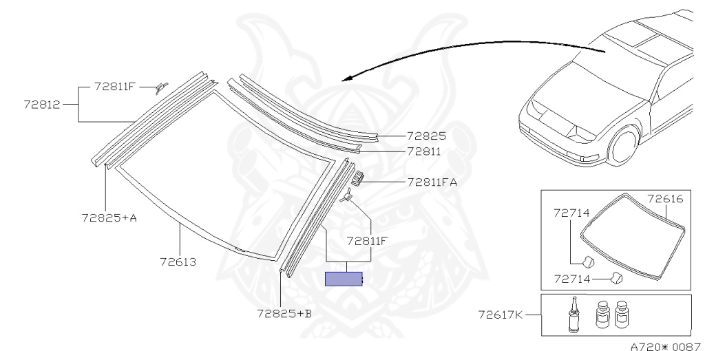 オーダーページpart３ 72761-30P00 - Nissan - Molding, Windshield Side Lh - Nengun
