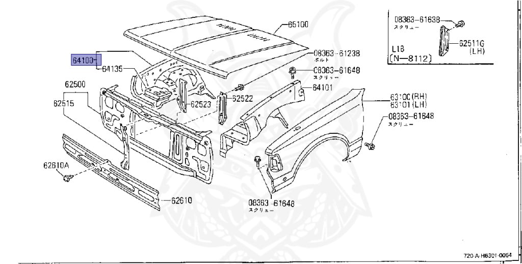 Nissan - Datsun - 720 - 1984 - DELUXE TYPE - DOUBLE CAB(WC) - 2 WHEEL DRIVE(2WD) - 4 SPEED T/M COLUMN SHIFT(R4) - Z16S