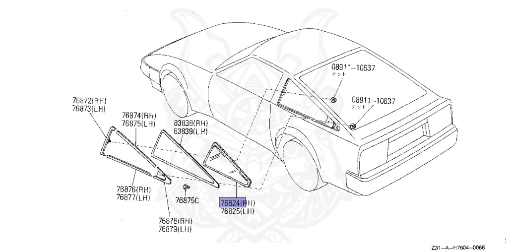 Nissan - Fairlady Z - Z31 - 1986 - ZR - AUTOMATIC TRANSMISSION(AT) - T-bar roof (KZ#) - VG30D