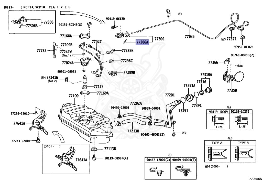 90506-09034 - Toyota - Spring, Tension (for Back Door Lock Open
