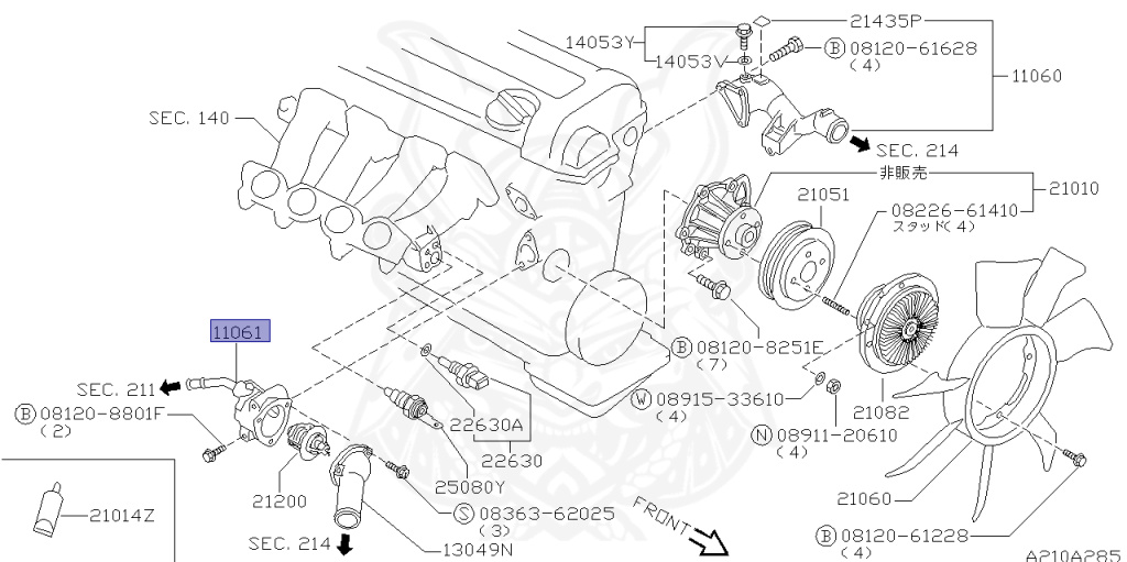 Nissan - Silvia - S14 - 1993 - QS - HARDTOP(K) - AUTOMATIC TRANSMISSION(AT) - TWO WHEELS STEERING(2WS) - SR20DE