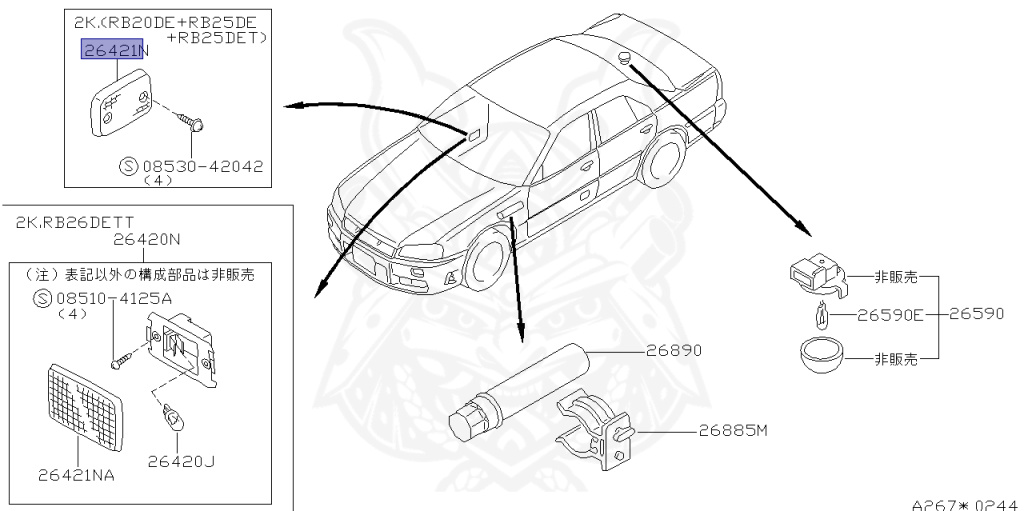 Nissan - Skyline GT-R - BNR34 - 1999 - GTR TYPE - 2-door hardtop (2K) - MANUAL MISSION 6-SPEED(MT.F6) - HI-4WD (High-Casting System) - RB26DETT