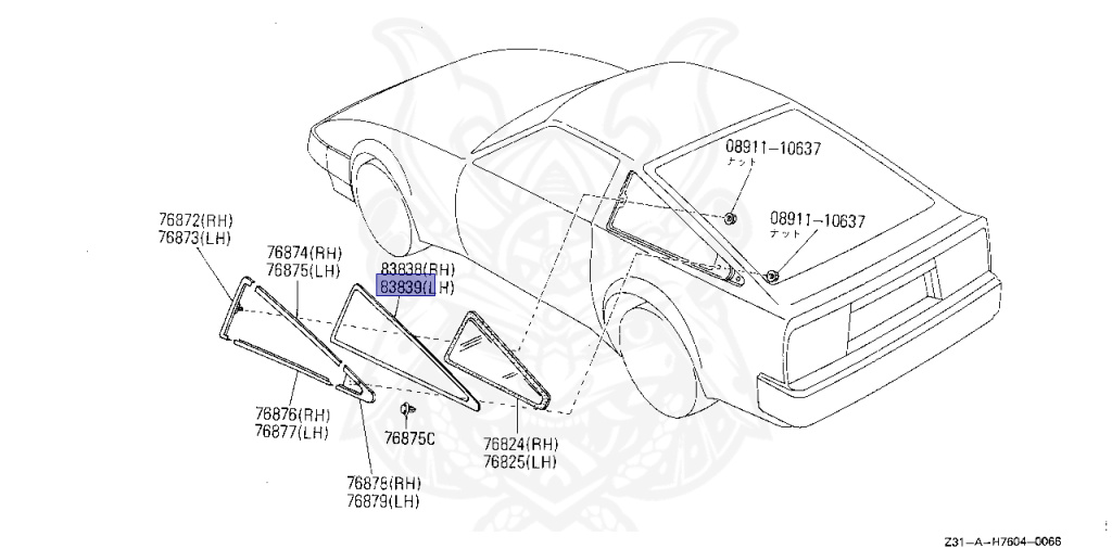 Nissan - Fairlady Z - Z31 - 1986 - ZR - AUTOMATIC TRANSMISSION(AT) - T-bar roof (KZ#) - VG30D