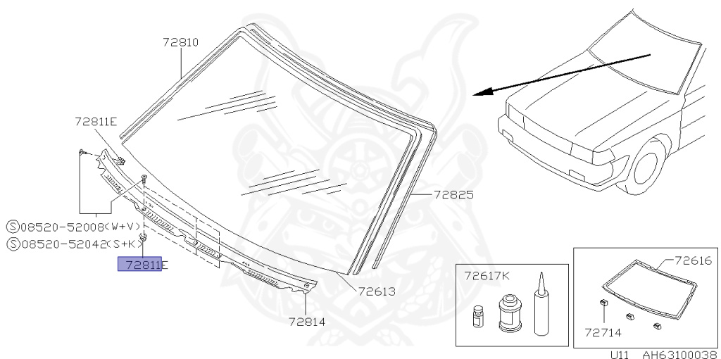 m 01281-00053 - Nissan - Grommet, Kicking Plate - Nengun