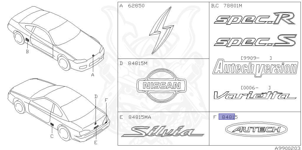Nissan - Silvia - S15 - 2000 - SEDAN - HARDTOP(K) - MANUAL TRANS 5-SPEED(MT.F5) - TWO WHEELS STEERING(2WS) - SR20DE