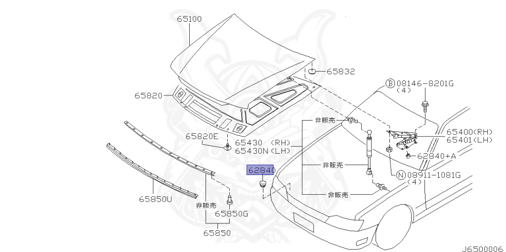 65822-01M00 - Nissan - Hood Bumper - Nengun Performance
