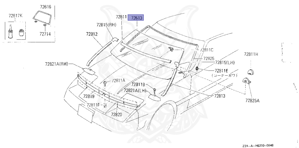 72712-22P01 - Nissan - Glass, Wind Shield - Nengun Performance