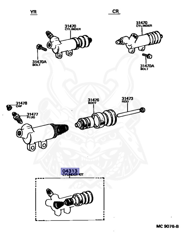 04313-22020 - Toyota - Cylinder Kit, Clutch Release - Nengun