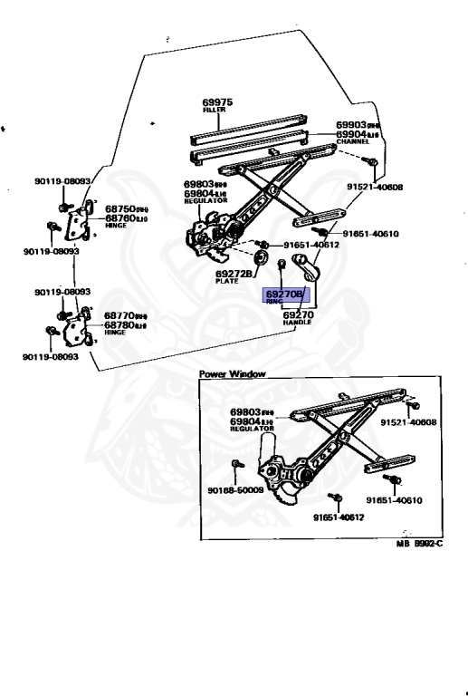 リング 90520-01274 - Toyota - Ring, Shaft Snap (for The Front Door