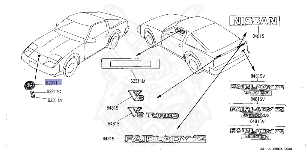 Nissan - Fairlady Z - Z31 - 1989 - ZR - MANUAL TRANSMISSION(MT) - T-bar roof (KZ#) - VG30D