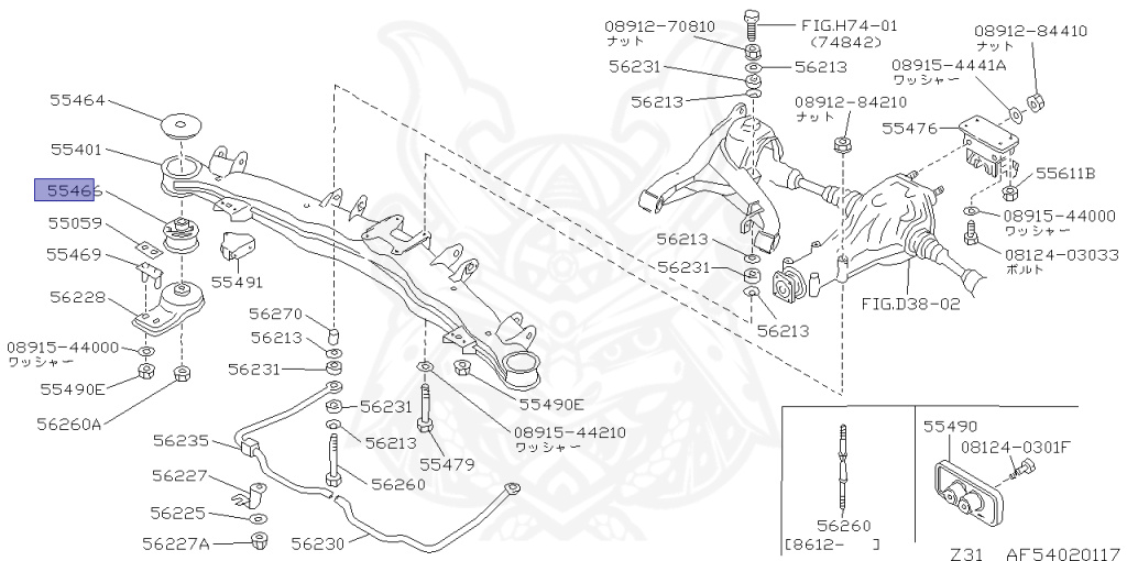55466-01P10 - Nissan - Insulator, Mounting Member - Nengun Performance