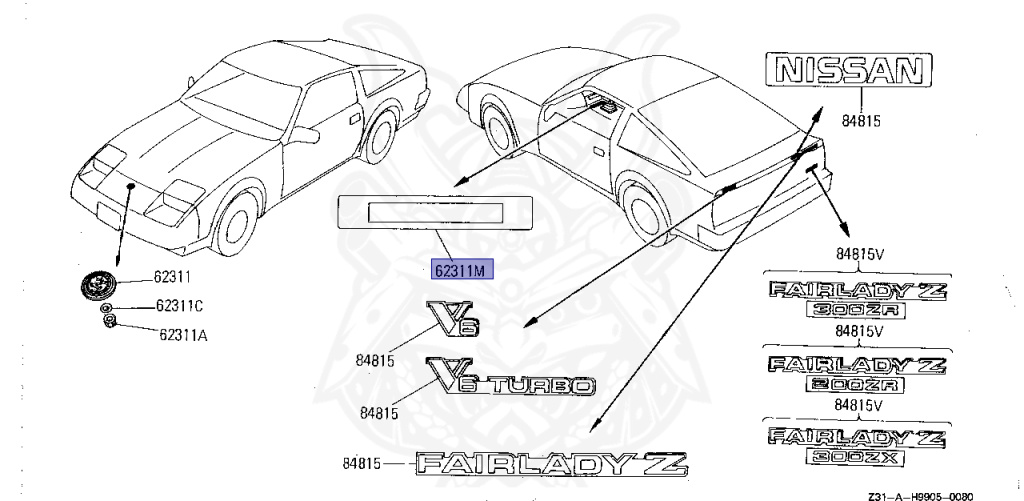 Nissan - Fairlady Z - Z31 - 1989 - ZR - MANUAL TRANSMISSION(MT) - T-bar roof (KZ#) - VG30D
