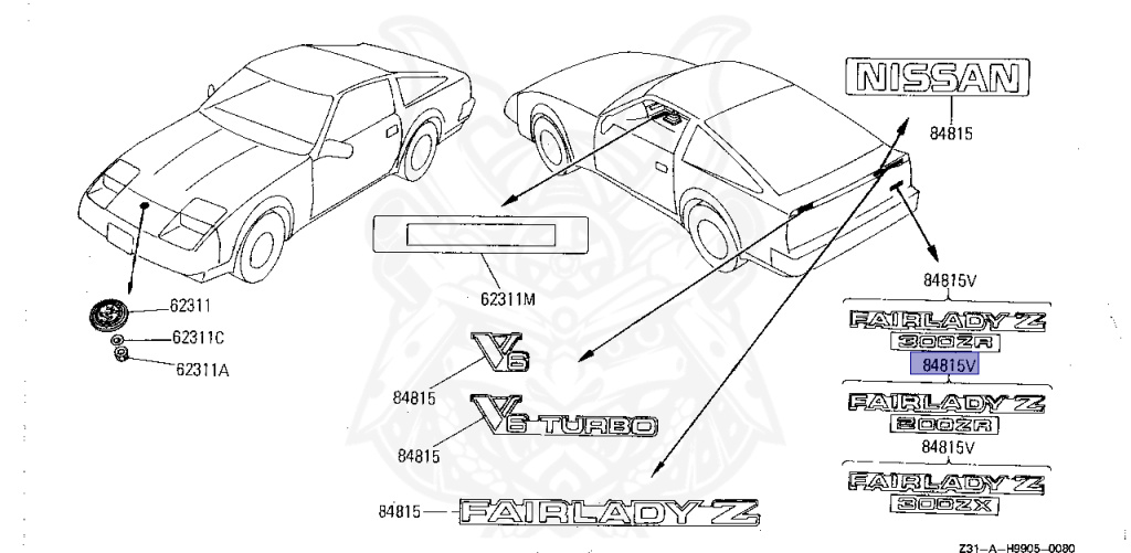 Nissan - Fairlady Z - Z31 - 1988 - ZR2 - MANUAL TRANSMISSION(MT) - T-bar roof (KZ#) - RB20DT