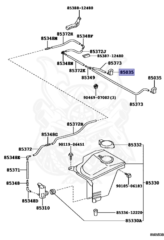 85381-12050 - Toyota - Nozzle Sub-assy, Washer - Nengun Performance