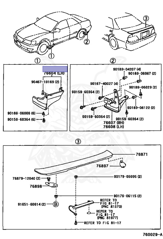N様 76603-22070 - Toyota - Mudguard Sub-assy, Front Fender, Rh