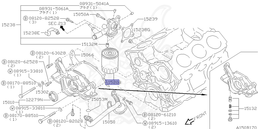 ②n AY100-NS007 - Nissan - Oil Filter - Assembly - Nengun