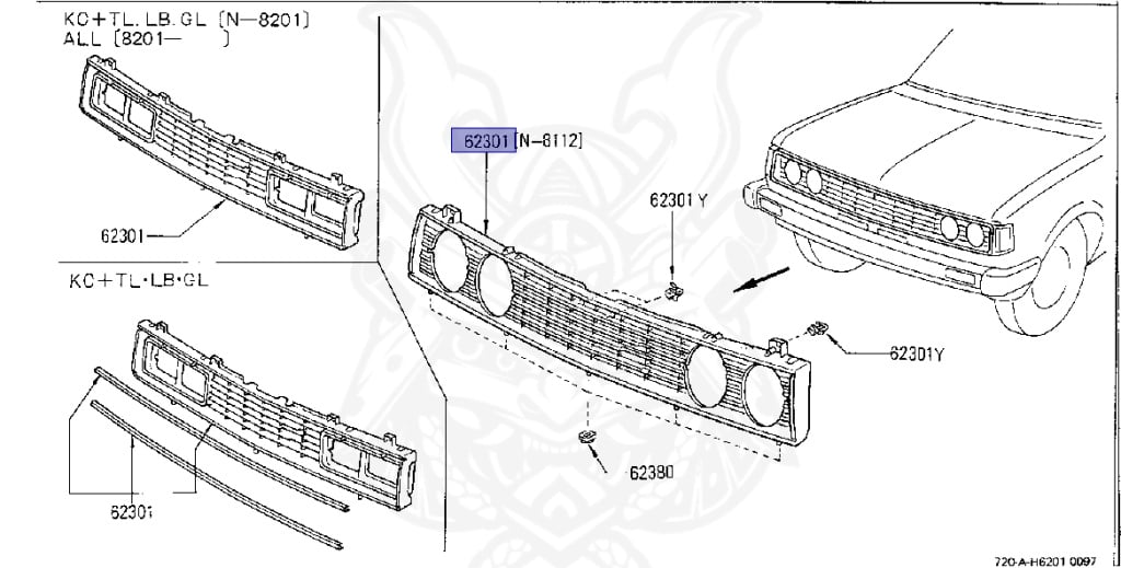 Nissan - Datsun - 720 - 1985 - DELUXE TYPE - CONVERTIBLE(CV) - 2 WHEEL DRIVE(2WD) - 4 SPEED T/M COLUMN SHIFT(R4) - Z18S