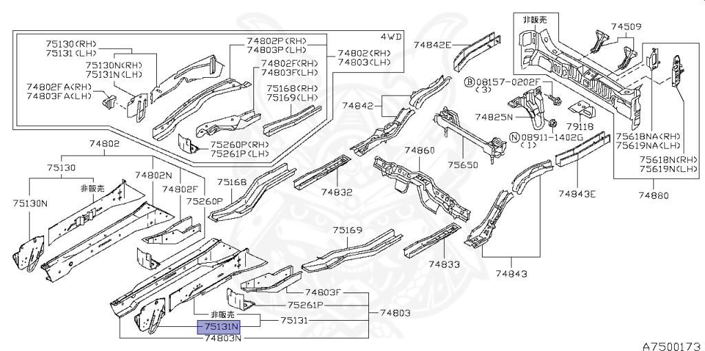 Nissan - Stagea - WC34 - 2000 - 25TX-FOUR - WAGON(W) - 4 WHEEL DRIVE(4WD) - AUTOMATIC TRANSMISSION(AT) - RB25DET