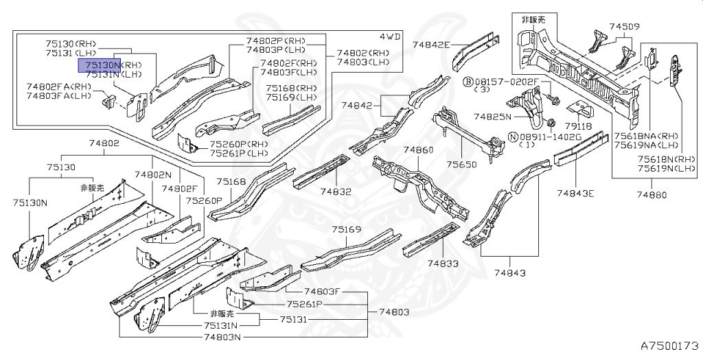 Nissan - Stagea - WC34 - 1999 - RS-FOUR S - WAGON(W) - 4 WHEEL DRIVE(4WD) - MANUAL TRANSMISSION(MT) - RB25DET
