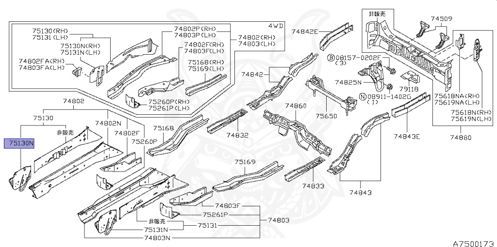 Nissan - Stagea - WC34 - 1999 - 25TX-FOUR - WAGON(W) - 4 WHEEL DRIVE(4WD) - AUTOMATIC TRANSMISSION(AT) - RB25DET