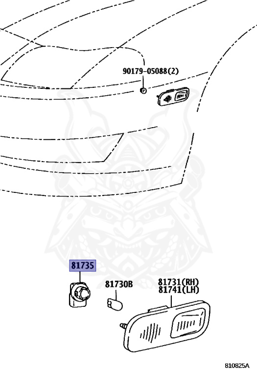 90075-99012 - Toyota - Socket And Wire, Side Turn Signal