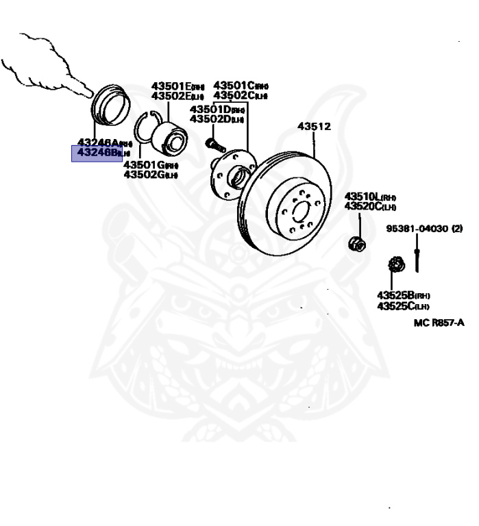 masa様 43246-17020 - Toyota - Deflecter, Rear Wheel Bearing Dust, No. 2