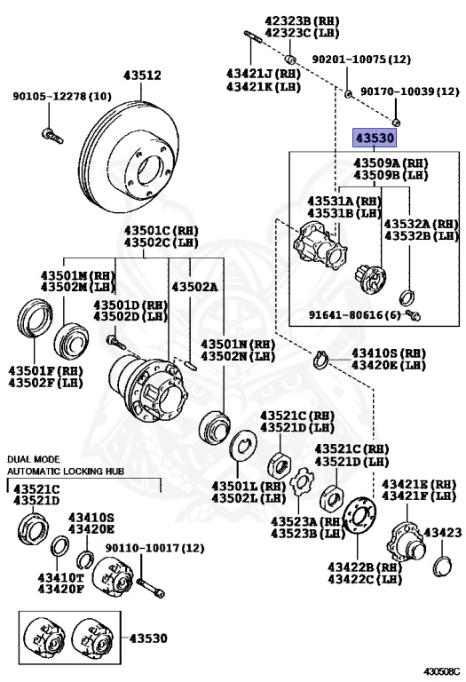 43530-60130 - Toyota - Hub Assy, Free Wheel - Nengun Performance