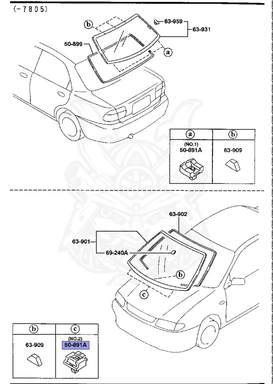 E040-50-891 - Mazda - Window Spacer - Nengun Performance