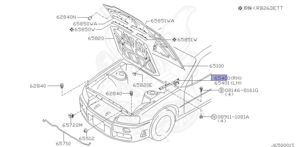 Nissan - Skyline - R34 GT - HR34 - 2000 - 20GT - 4 DOOR SEDAN(4S) - AUTOMATIC-FLOOR SHIFT(AT.F4) - High cast, 2-link (IRS.2WD) - RB20DE