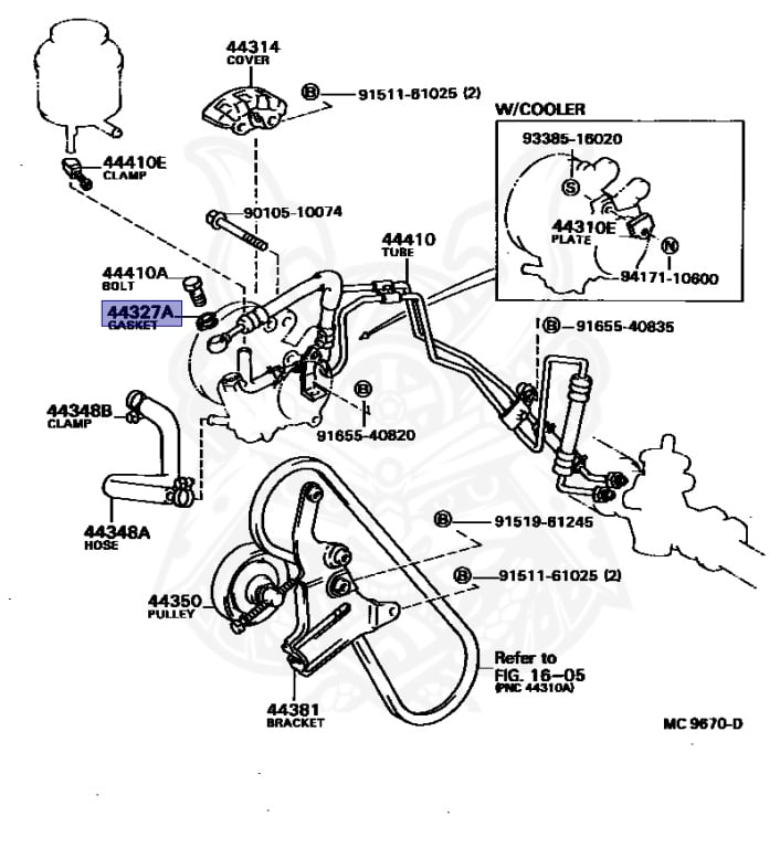 ぱわー 44327-30030 - Toyota - Gasket, Pressure Port, No.1 - Nengun