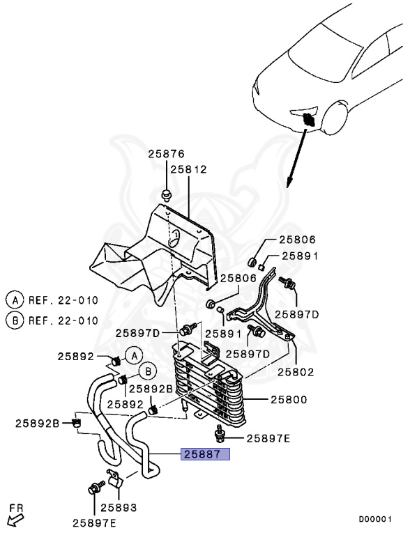 2922A352 - Mitsubishi - Hose, T / M Oil Cooler Line - Nengun