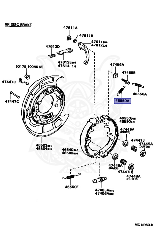 90507-16009 - Toyota - Spring, Tension (for Parking Brake