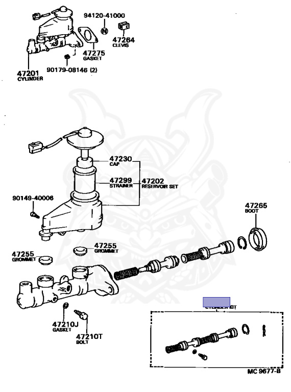04493-12130 - Toyota - Cylinder Kit, Brake Master - Nengun Performance